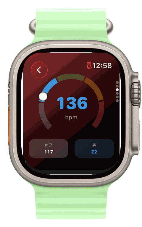 Apple Watch Ultra — Runvis 심박존 아크